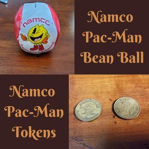 1991 Namco Arcade Pac-Man Bean Ball, Rare Pac-Man token, Pac-Man token